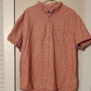 The Foundry Supply Co. Men's 3XL‎ Casual Coral Lobster Print Button Down Shirt